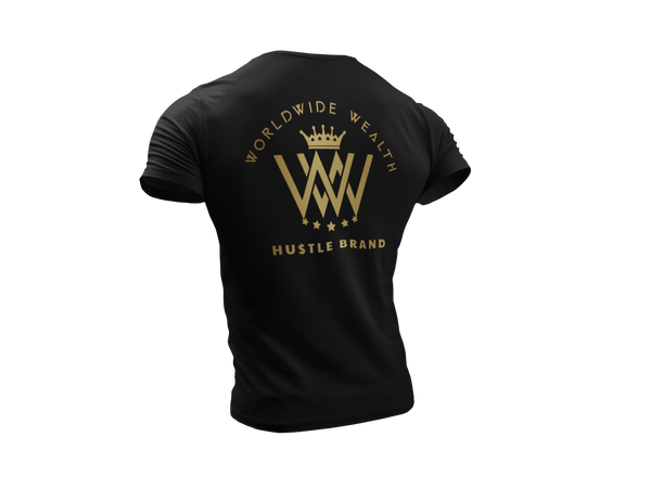Worldwide Wealth Hustle Brand Black T Shirt