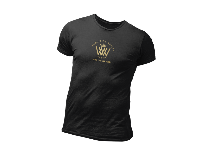 Worldwide Wealth Hustle Brand Black T Shirt