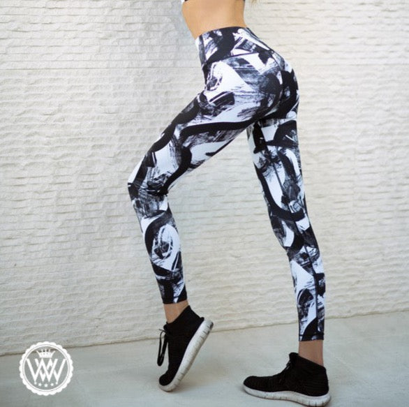 Abstract "All-Around Hustle" Leggings